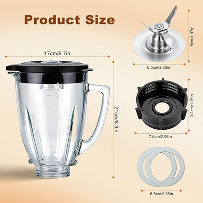 6 Cup Blender Glass Jar, Replacement Pitcher - Image 6