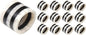 ALPHA Living HOME Napkin Rings Set of 12, Resin Round Napkin Holders for Cloth Napkins, Elegant Serviette Rings for Dinner Parties, Weddings, Holiday Décor, Modern Dining Accessories (Black White)