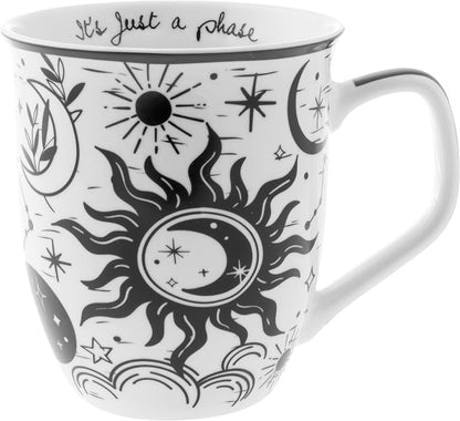 Karma Gifts 14 oz Black and White Boho Mug Celestial by KarmaGifts