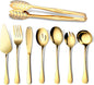 Gold Serving Utensils, OGORI 8-Piece Polished Stainless Steel Flatware by OGORI