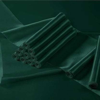 Manyshofu Dark Green Satin Table Runner 12x108 - Image 2