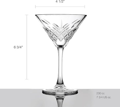 Pasabahce Premium Stemmed Martini Glasses Set of 4, Crystal Design Cocktail - Image 3