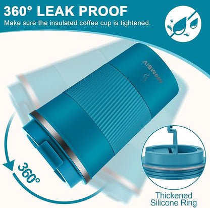MOMSIV 12oz Travel Coffee Mug, Insulated Coffee Cup - Image 2