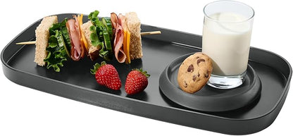 madesmart dipware Small Serving Plate, Stackable & Removable Dip Bowl for Salsa, Queso, Salad, Olives, Dishwasher & Microwave Safe, Multipurpose Plate & Bowl, Carbon