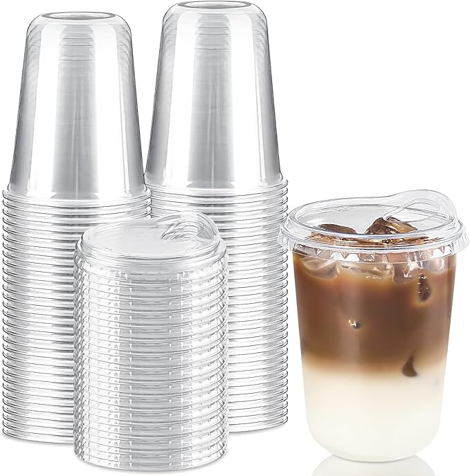 16 oz Round Bottom Clear Plastic Cups by Qeirudu