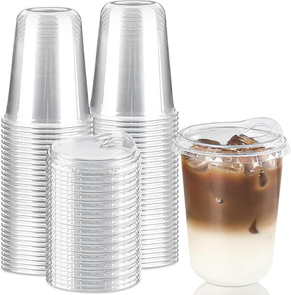 16 oz Round Bottom Clear Plastic Cups by Qeirudu