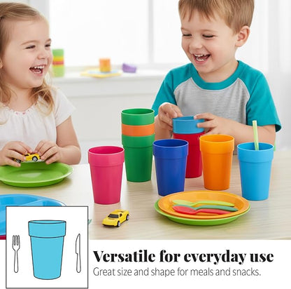 US Acrylic Spectrum Unbreakable Plastic 10 ounce Stackable Juice Tumblers in 8 - Image 2