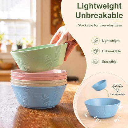 PYRMONT Big Salad Bowl Wheat Straw Bowls Alternative Big Plastic Bowls - Image 5