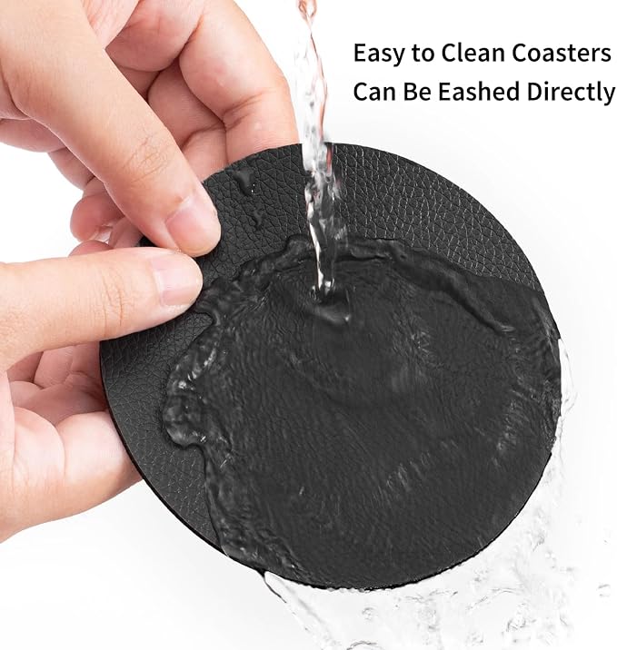 Faux Leather Drink Coasters - Image 4