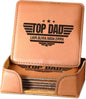 Personalized Dad Leatherette Coasters- Set of 6 Custom Dad Gift by OnTheRox