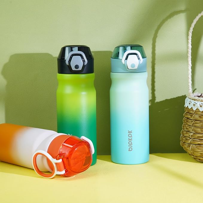 BJPKPK 18 oz Water Bottle with Straw & Handle, Insulated Stainless Flask | Leak - Image 5