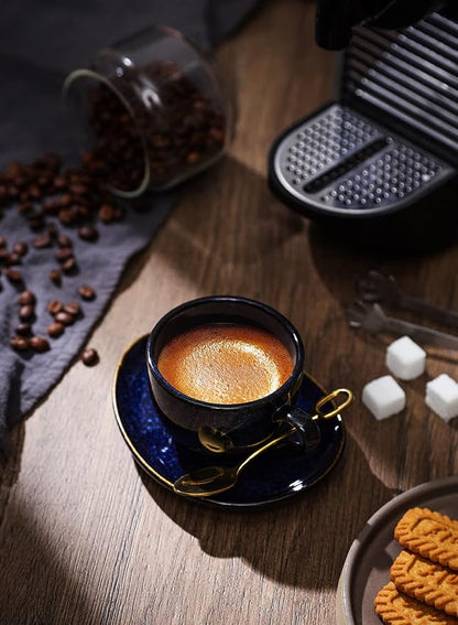vicrays Ceramic Espresso Coffee Cups Set 4 oz Porcelain Espresso Cups - Image 6