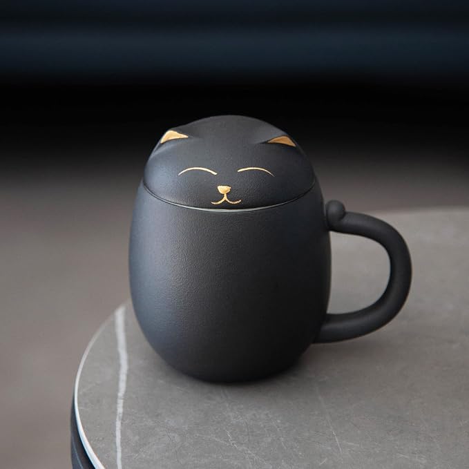 HEER Black Cat Ceramic Tea Mug 13.5oz - Image 8