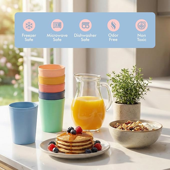 MASTERCOOK 6 Pcs. Small Reusable Cups –8 oz Unbreakable Drinking Glasses - Image 4