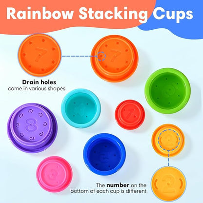 8 Pcs Stacking Cups Baby Stacking Toys, 8 Colors Educational Nesting Cups - Image 4