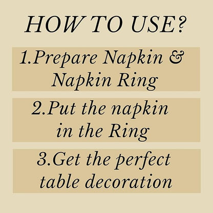 ALPHA Living HOME Decorative Napkin Rings - 12 Pcs Elegant Metal Table Accents for Christmas, Holiday Table Decor, Weddings, Parties & Family Dinners, Gift (Gold)