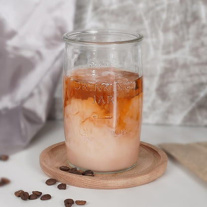 Dingerjar 20 OZ Glass Cup Set of 6, Elegance Modern Simplicity Drinking Glasses - Image 6