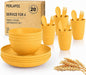 20 Piece Wheat Straw Dinnerware Sets by Perlapoc