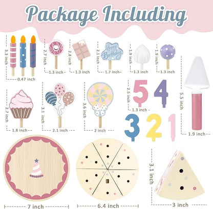 Wooden Birthday Party Cake Play Food Sets - Image 2