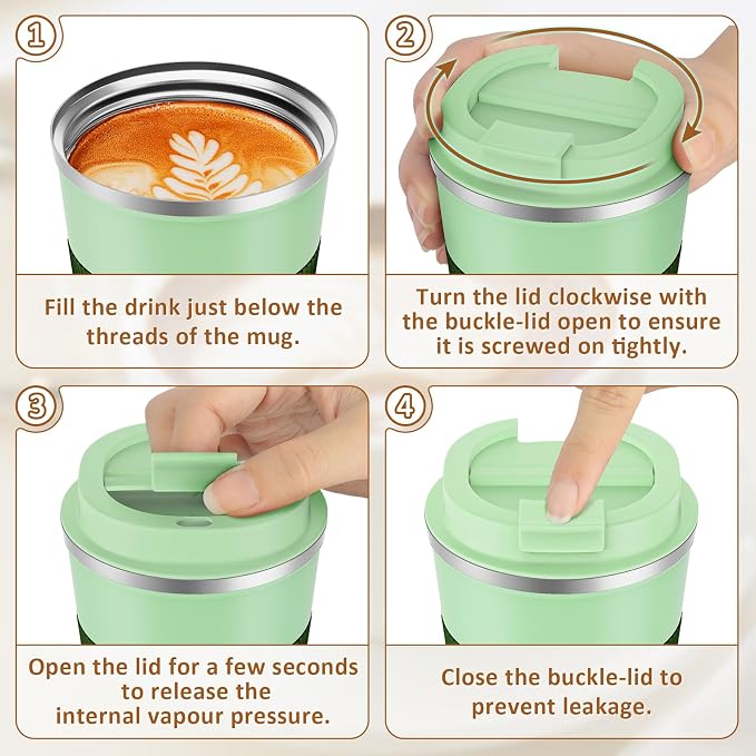 KETIEE 12oz Travel Mug, Insulated Coffee Cup - Image 9