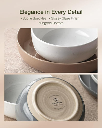 Famiware Milkyway 16-Piece Stoneware Plates and Bowls, Dishes Set - Image 5