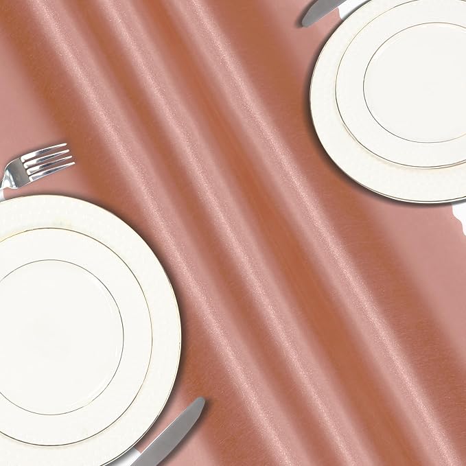 VACVELT Rose Gold Satin Table Runners, 12x72 Inch, 12 Pack, Scalloped Edge | - Image 5