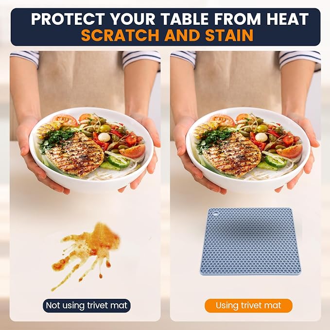 Silicone Trivet Mats 4 Heat Resistant Pot Holders Multipurpose Non-Slip Hot Pads - Image 5