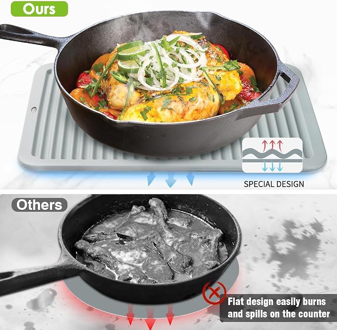 Large Silicone Trivet 16'' X 12'' Silicone Hot Pads - Image 5