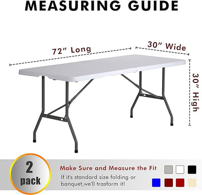 Nasitos 2 Pack 6' Fitted Tablecloth Burgundy Trade Show Table Cloth-Open Back Valentines Tablecloth Washable and Wrinkle Resistant Rectangular Trade Show Table Cover for Parties, Banquet, Baby Shower
