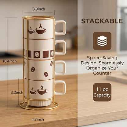 Stackable Coffee Mug Sets of 4 - Image 3