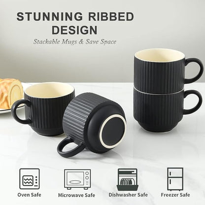 HASENSE Coffee Mug Ceramic Set of 4 - Image 4
