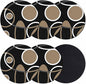 Black Brown Coasters Set of 6, Non-Slip Cup Coaster Mat by PIEPLE