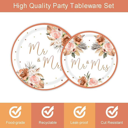 Bohemian Mr. and Mrs Tableware Party Decorations - Image 3