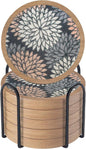 Wood Coasters Set of 6 with Holder, Cewiru Cup Mat by Unknown