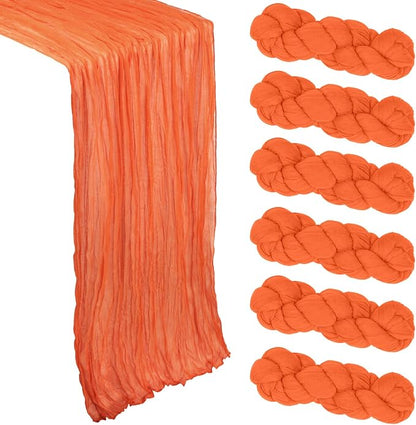 6 Pack Orange Cheesecloth Table Runner 10Ft Gauze Cheese Cloth Table Runner by Heneger