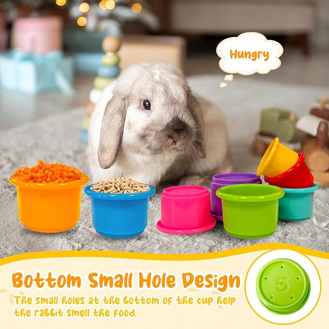 8 Pcs Stacking Cups for Small Animal Toys, Nesting Rabbit Toys of Different - Image 3