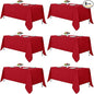 Fitable Red Tablecloths for Rectangle Tables, 6 Pack - 70 x 120 Inches - Reusable and Washable Table Clothes for 6-8 Ft Tables, Polyester Fabric Table Covers for Wedding, Party, Banquet