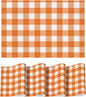 Artoid Mode Buffalo Plaid Vinyl Placemats Set of 4, 12x18 Inch Washable Non-Slip Heat Resistant Plastic Place Mats for Party Dining Table, Orange/White