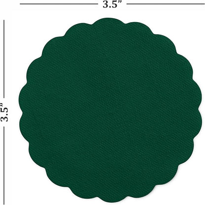 Disposable Green Paper Coasters for Drinks, 3.5 Inch Round Coasters for Christmas, Bar, Cocktail, Beverage, Wine Or Event, 500 Pack Bulk