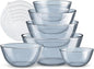 COOK WITH COLOR 12 Pc Glass Mixing Bowl Set with Lids – Borosilicate Glass Nesting Bowls for Cooking, Baking and Meal Prep, Colored Blue