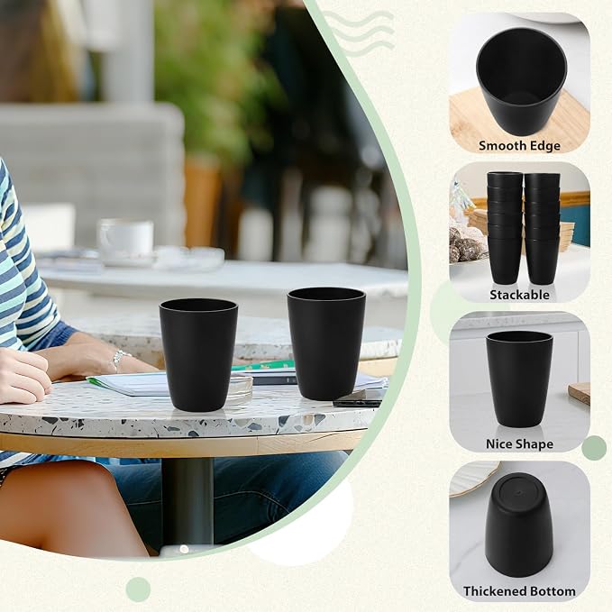 Lazycorner Wheat Straw Cup 12 Pcs Drinking Unbreakable Drinking Cup Reusable - Image 6