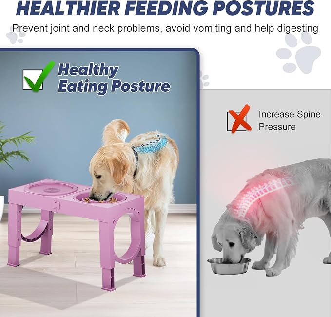XIAZ Elevated Dog Bowls Large Breed Raised Dogs Bowl Stand Large/Medium Sized - Image 3