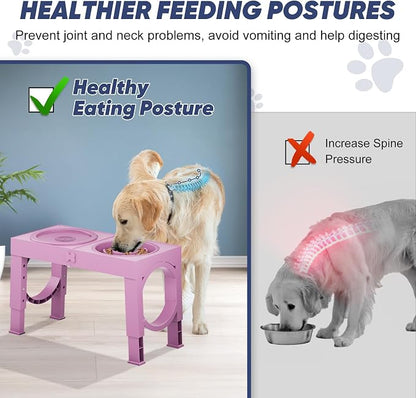 XIAZ Elevated Dog Bowls Large Breed Raised Dogs Bowl Stand Large/Medium Sized - Image 3