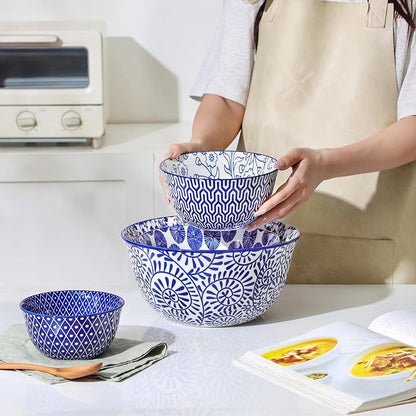 Selamica Ceramic Mixing Bowls, Nesting Bowls Set of 4 - Image 8