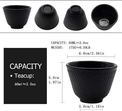Japanese Cast Iron Tea Cups, Small and Heavy Teacups - Image 4