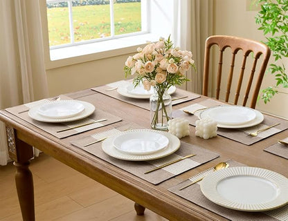 Wracra Linen Placemats Set of 6, Macrame Place Mats - Image 7