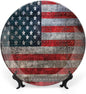 Ceramic Display Plate, American Flag Ceramic Hanging Decorative Plate, US Flag Plate, 8 Inch, Household Custom Ceramic Plate, Multicolor