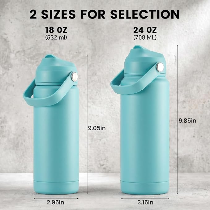 Fijinhom 18oz Insulated Stainless Steel Water Bottle, Wide Mouth Double Wall - Image 2