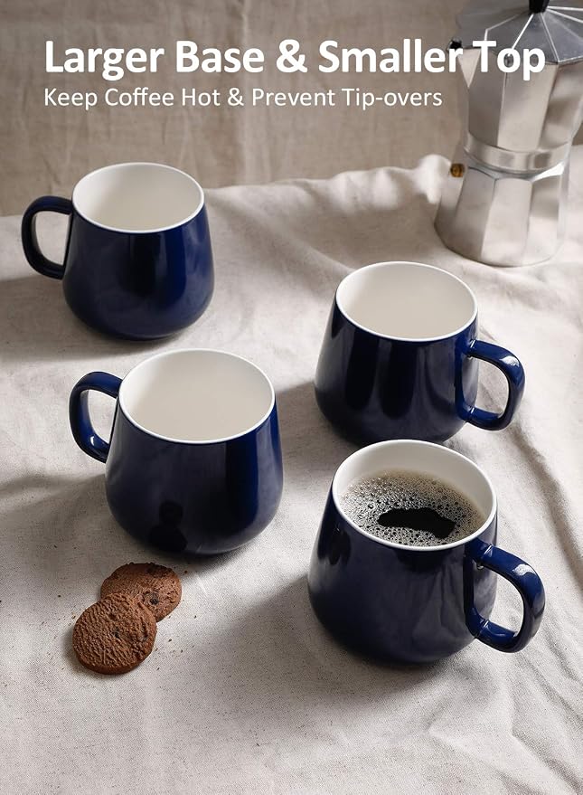 Teocera Ceramic Coffee Mug Set of 4-12 oz Coffee Mugs - Image 5