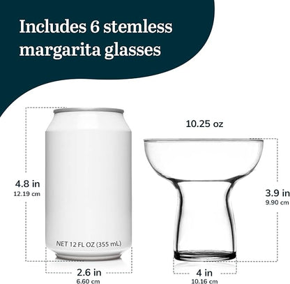 Libbey Stemless Margarita Glasses Set of 6, 10.25 ounces Classic Lightweight - Image 3